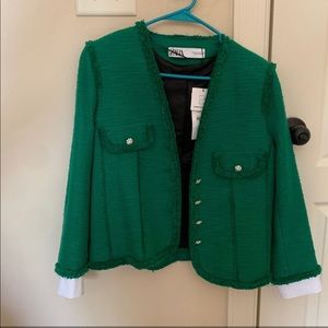 Green Frock Zara Blazer